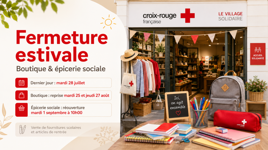 Fermeture estivale de la boutique et de l’épicerie sociale